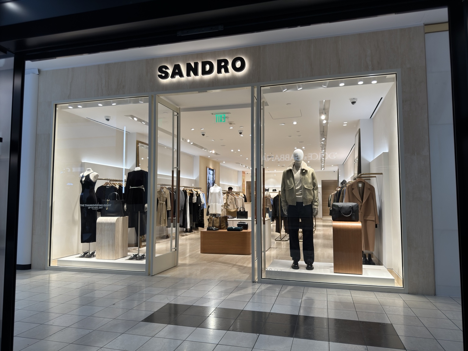 Sandro storefront and commercial project photo